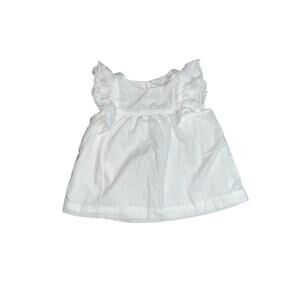 Polo Ralph Lauren White Baby Girls Cotton Top 6 Months Cotton Ruffle Eyelet